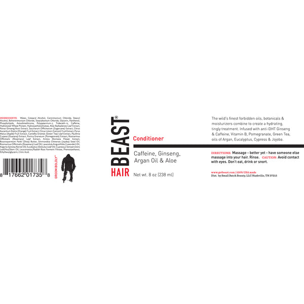 Tame the Beast Conditioner - Caffeine Ginseng Argan Oil Organic