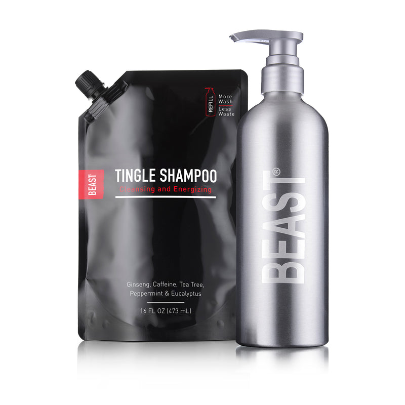 Tingle Shampoo and Refillable Bottle Set