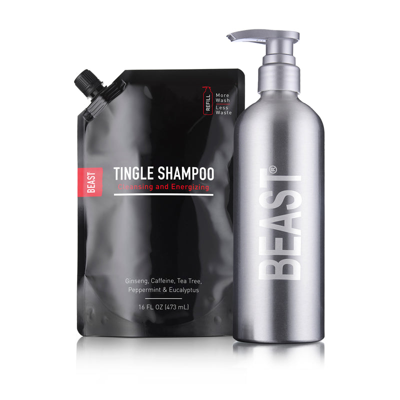 Tingle Shampoo and Refillable Bottle Set