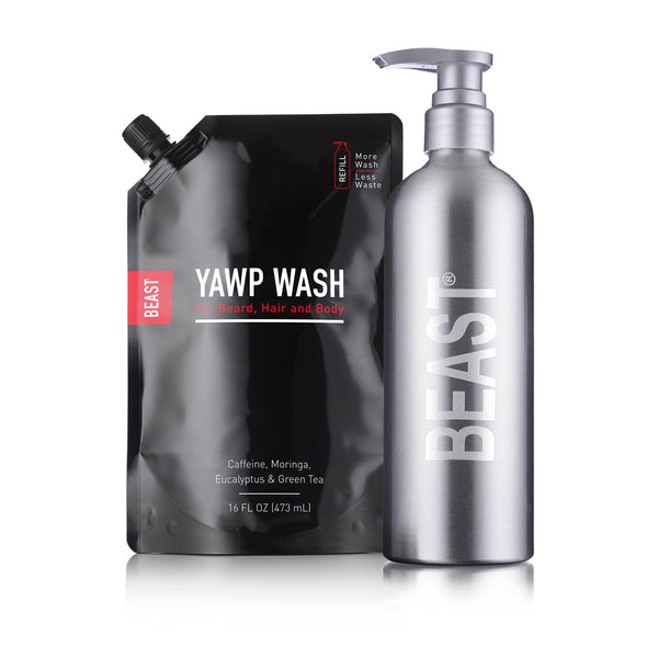 Extreme Yawp Body Wash with Refillable Reusable Beast Bottle