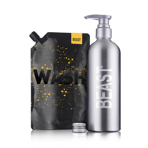 Beast Gold Wash and Reusable Bottle Kit Set