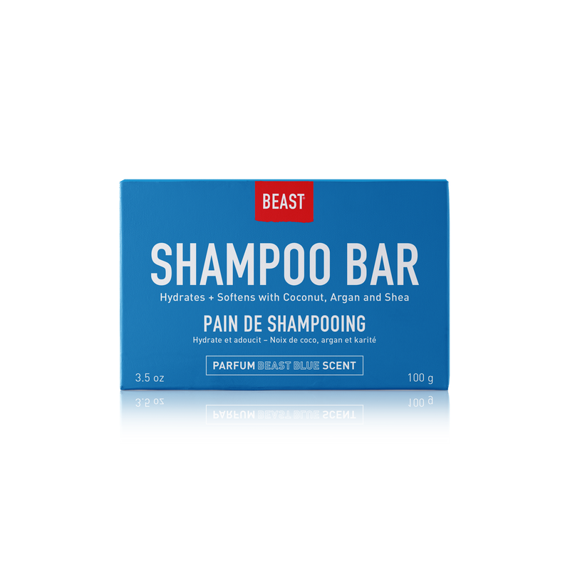 Beast Blue Solid Shampoo Bar – Hydrates and Softens with Coconut Oil, Argan Oil and Shea Butter