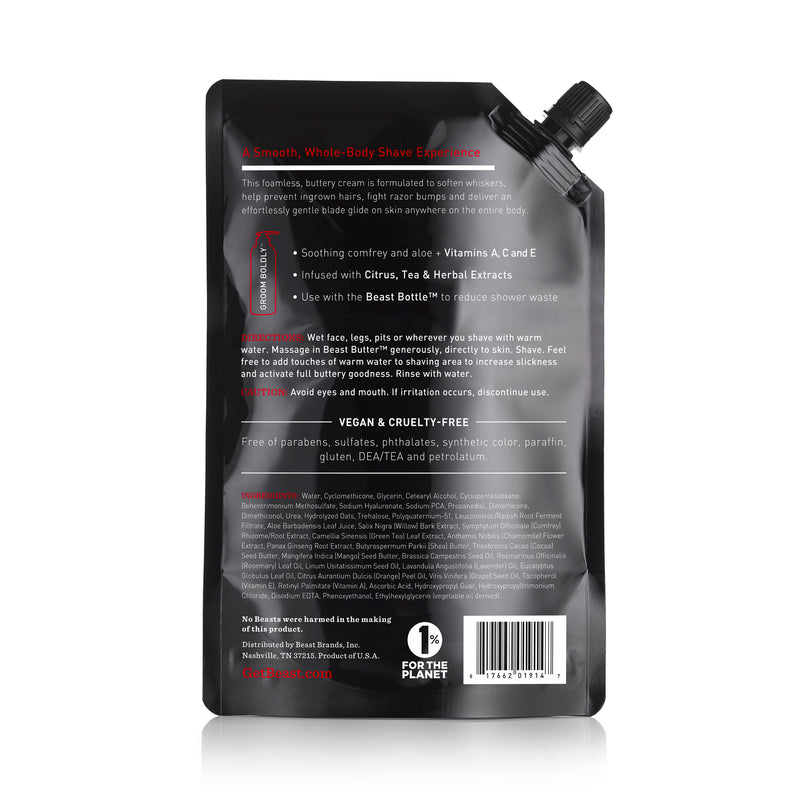 Beast Butter Shave Cream Refill 16oz Pouch